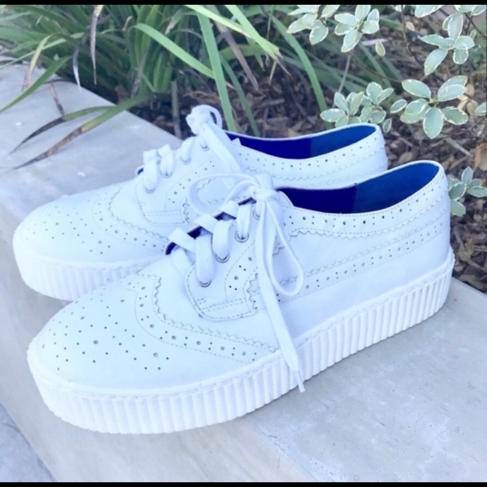 Shellys LONDON platform oxfords lace up WHITE 10